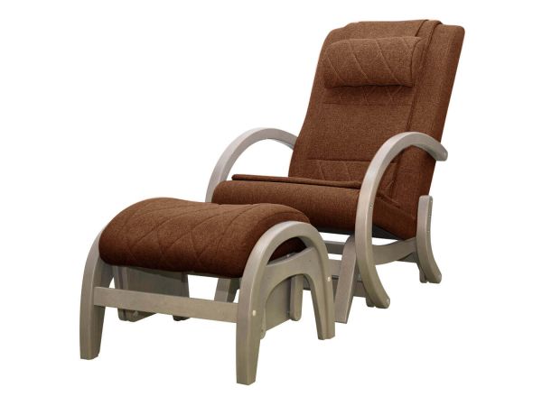 Massage rocking chair EGO TWIST EG2004 SHIMO Chocolate (TONY8) with pouffe
